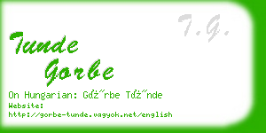 tunde gorbe business card